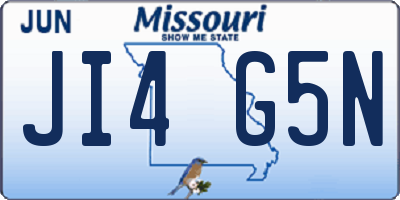 MO license plate JI4G5N