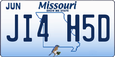 MO license plate JI4H5D