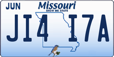 MO license plate JI4I7A
