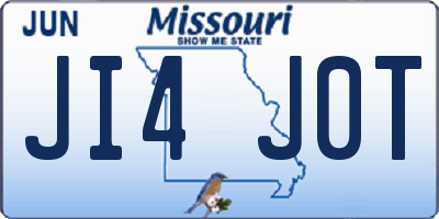 MO license plate JI4J0T