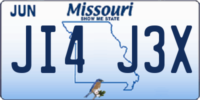 MO license plate JI4J3X