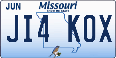 MO license plate JI4K0X