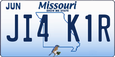 MO license plate JI4K1R