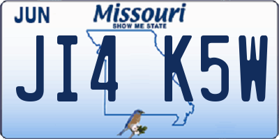 MO license plate JI4K5W