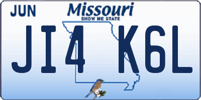 MO license plate JI4K6L