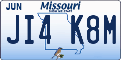 MO license plate JI4K8M