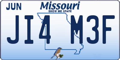 MO license plate JI4M3F
