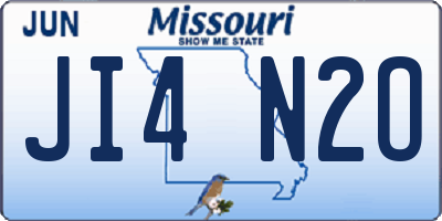 MO license plate JI4N2O