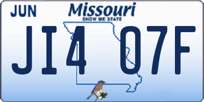 MO license plate JI4O7F