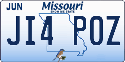 MO license plate JI4P0Z
