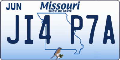 MO license plate JI4P7A