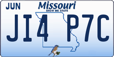 MO license plate JI4P7C