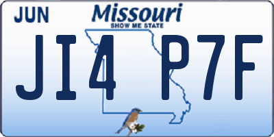MO license plate JI4P7F
