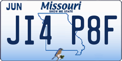 MO license plate JI4P8F