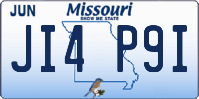 MO license plate JI4P9I