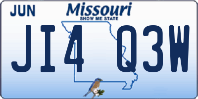 MO license plate JI4Q3W