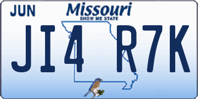 MO license plate JI4R7K