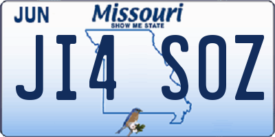 MO license plate JI4S0Z