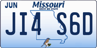 MO license plate JI4S6D