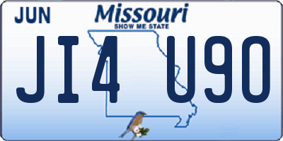 MO license plate JI4U9O