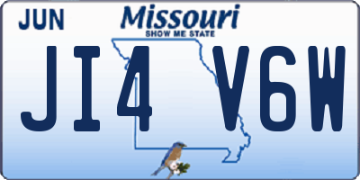 MO license plate JI4V6W