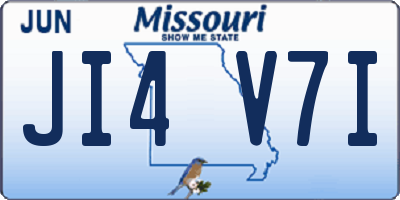 MO license plate JI4V7I