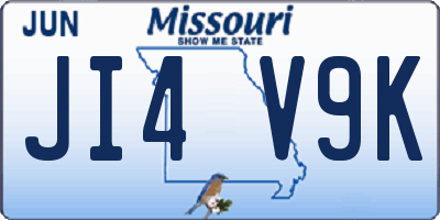 MO license plate JI4V9K