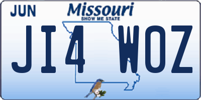 MO license plate JI4W0Z