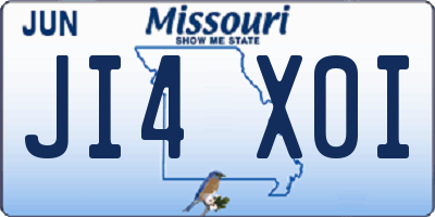 MO license plate JI4X0I