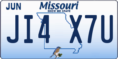 MO license plate JI4X7U