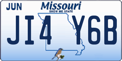 MO license plate JI4Y6B