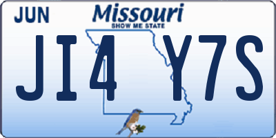 MO license plate JI4Y7S