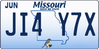 MO license plate JI4Y7X