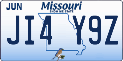 MO license plate JI4Y9Z