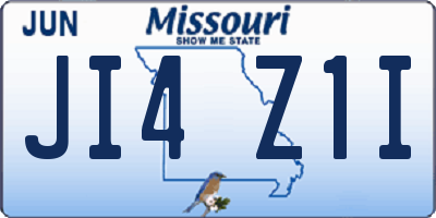 MO license plate JI4Z1I