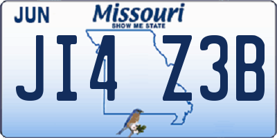 MO license plate JI4Z3B