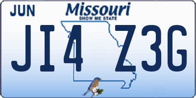 MO license plate JI4Z3G
