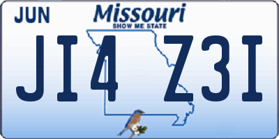 MO license plate JI4Z3I