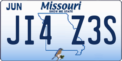MO license plate JI4Z3S