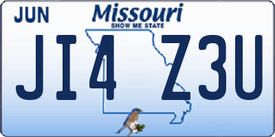 MO license plate JI4Z3U