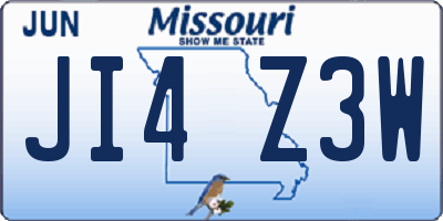 MO license plate JI4Z3W