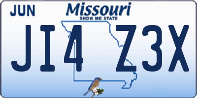 MO license plate JI4Z3X