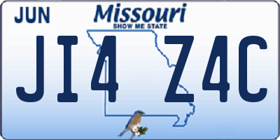 MO license plate JI4Z4C