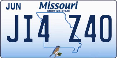 MO license plate JI4Z4O