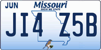 MO license plate JI4Z5B