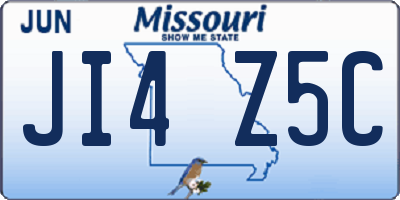 MO license plate JI4Z5C