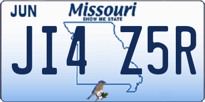 MO license plate JI4Z5R