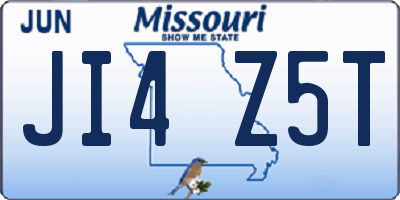 MO license plate JI4Z5T