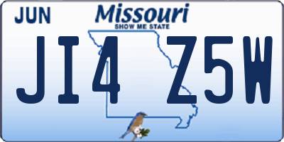 MO license plate JI4Z5W