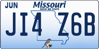 MO license plate JI4Z6B